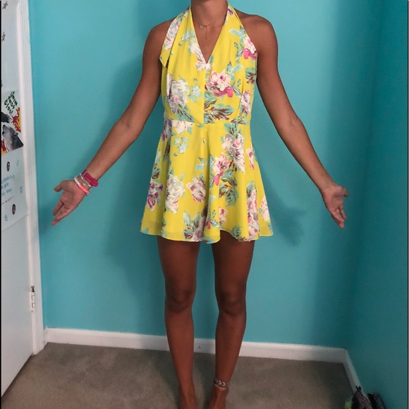 Yellow Floral Romper - Picture 1 of 5